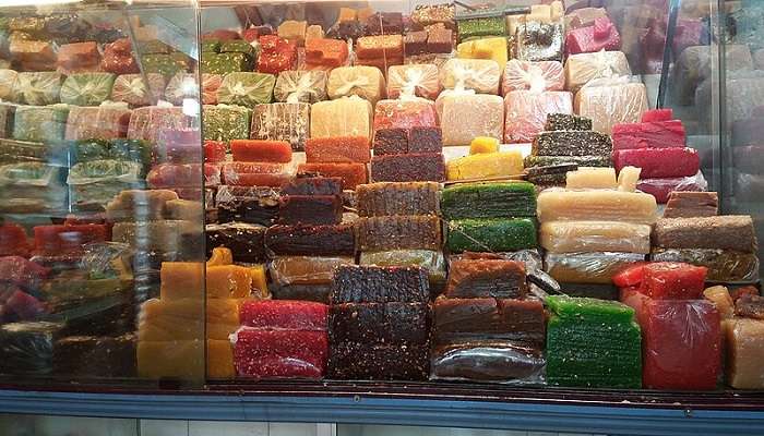 The display of Kozhikode Halwa in an eatery in Beypore Beach.