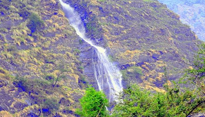 A view of Birthi Falls at Munsiyari