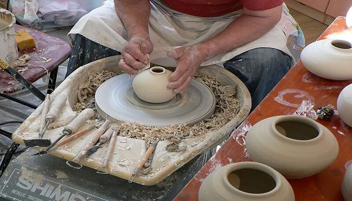 Pottery taking shapes in Dastkar Ranthambore