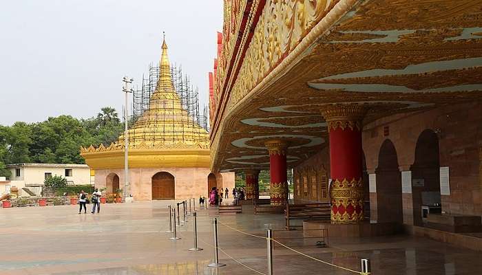 The astounding campus of the Global Vipassana Pagoda Is a major tourist attraction