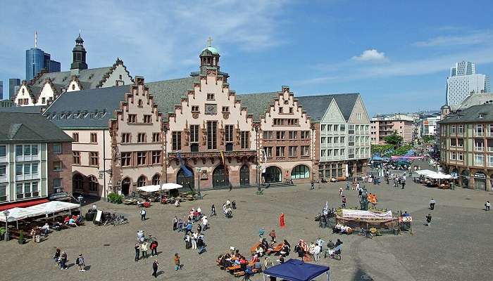 Historic Römerberg Frankfurt with charming old buildings