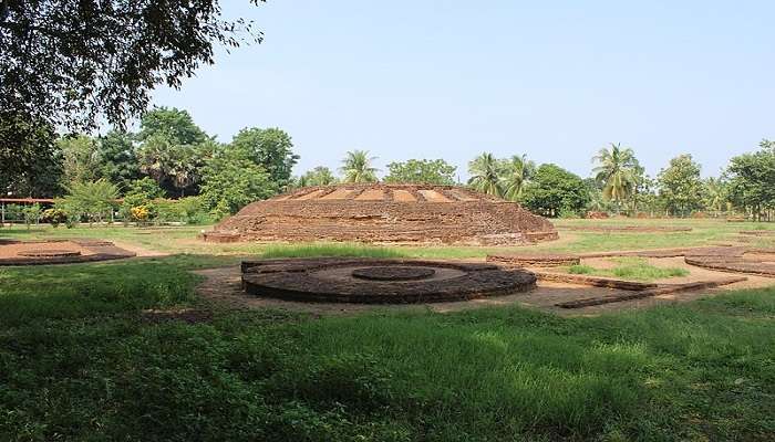 Buddhist stupa at the site, a historical place near Kakinada