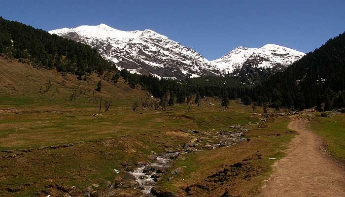 Aerial view of the Aru Valley in the Anantnag district of J&K