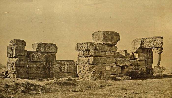 Historic view of Awantipora Ruins