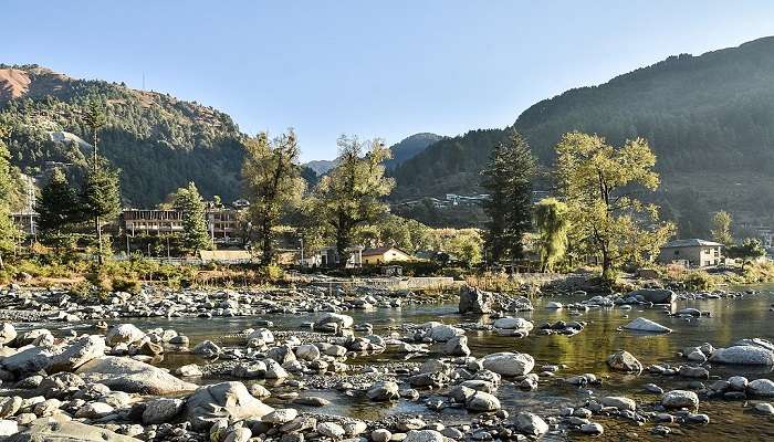 Cascading water in Barot Valley