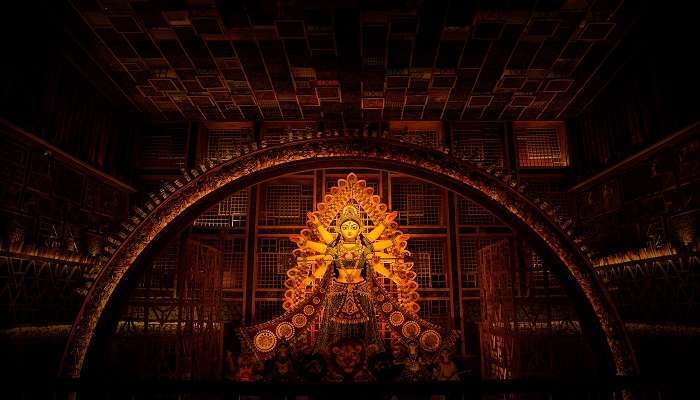 Goddess Durga Idol Pandal Puja in Shakti Temple