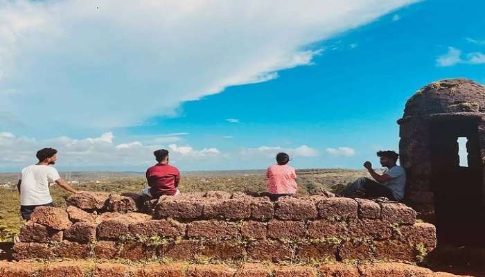 People enjoying the view at Chapora Fort 