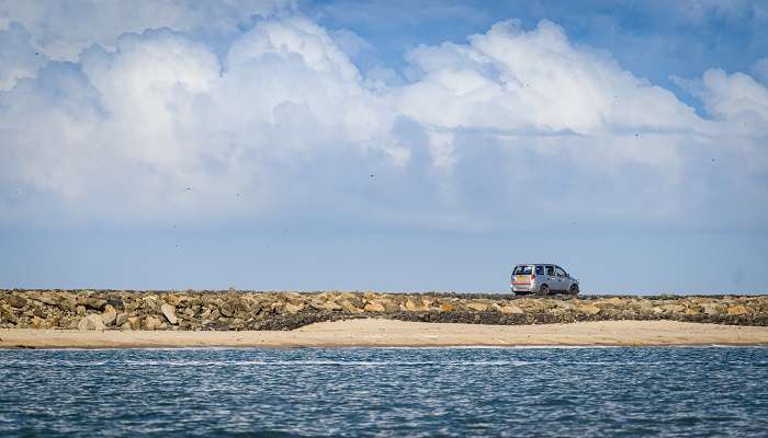 Dhanushkodi Beach is a pristine stretch of coastline where the Indian Ocean meets the Bay of Bengal 