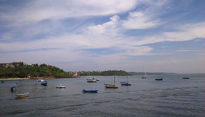 Aerial view of Dona Paula Beach, Goa 