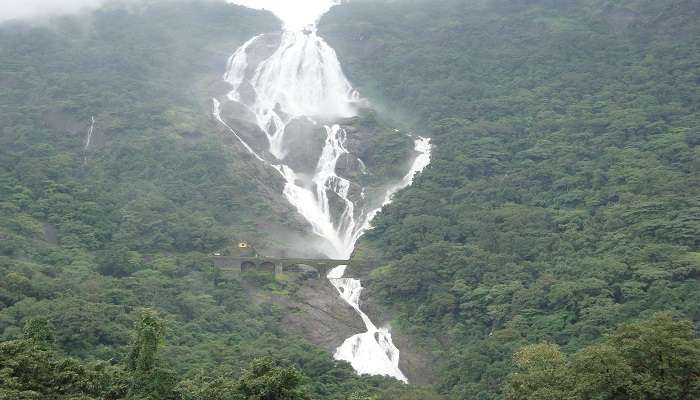 Dhudhsagar Waterfalls, majestic beauty in the Western Ghats. 