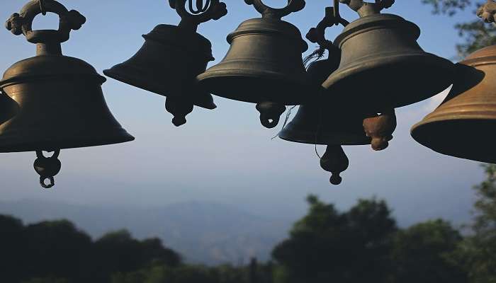 Bells in front of the temple.