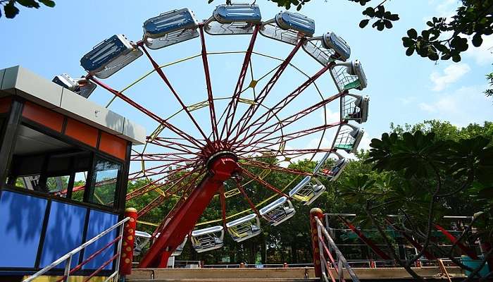 Fun rides at Essel World amusement park.