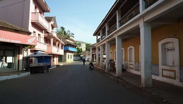 Houses coloured in Fontainhas, Goa