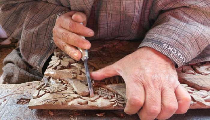 Traditional Tibetan handicrafts displayed at a market