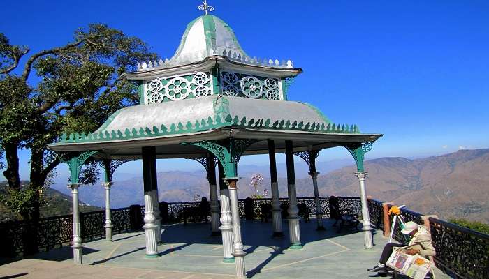 View the most beautiful view of the mountains from Hawa Ghar near Craignano nature park. 