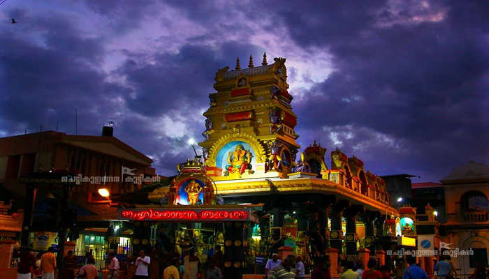 Enchanting murals on the walls of Pazhavangadi Temple