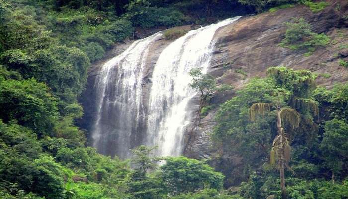 Scenic Jana Waterfall in Kullu Valley near the shawl factory. 