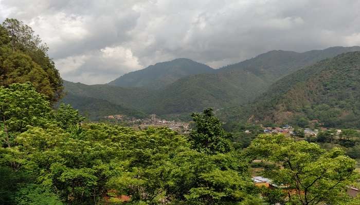 Top view of Lele Village near Phulchowki in Kathmandu. 