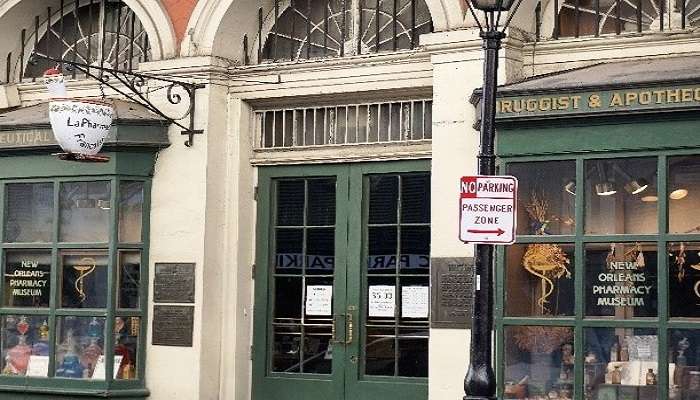 After closing, the Pharmacy Museum is listed as a place not to stay in New Orleans.