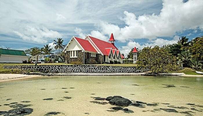 The exterior of Notre Dame Auxiliatrice Chapel