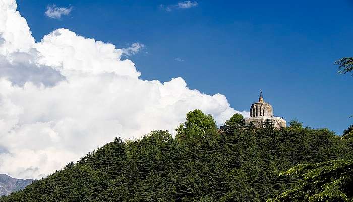 Shankaracharya Temple perched atop a hill front view of Srinagar