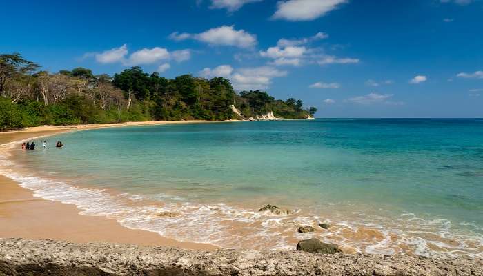 Beautiful blue lagoon in the Sitapur beach