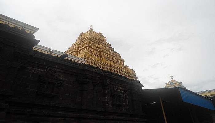 The outer view of the temple, a popular attraction in Kakinada