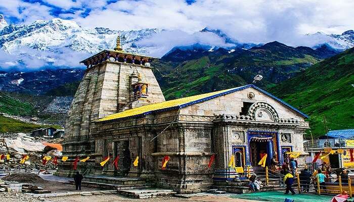 The Kedarnath Temple during summer