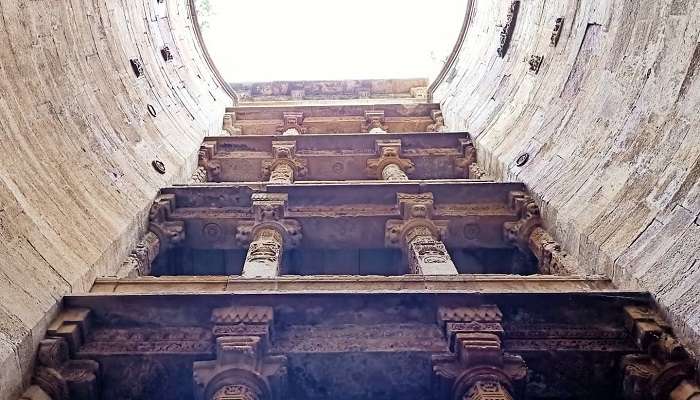 Interior view of the Patan stepwell. 