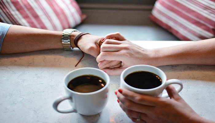 have a cup of coffee with a sweet romance.