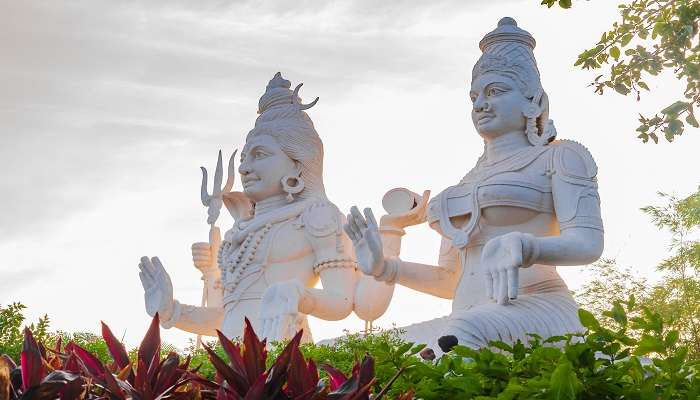 Seek blessing of Shiva Parvati statue at Kailasagiri Vizag