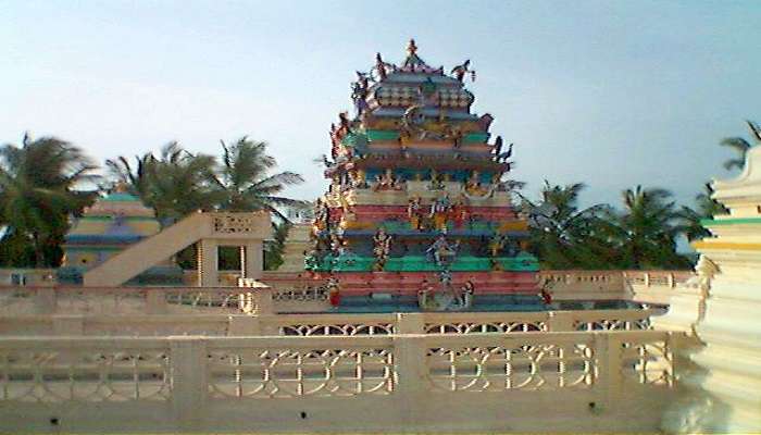 Colourful carvings on the roof of Antarvedi Narasimha Swami Temple make it one of the must-visit Konaseema tourist places