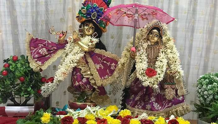 A beautiful statue of Radha Krishna in ISKCON Kakinada Temple.