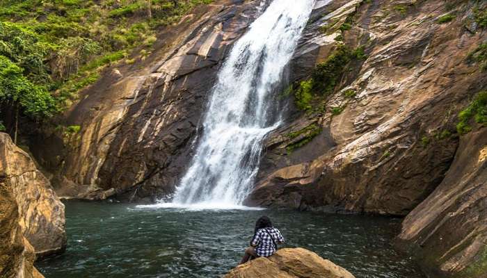 Marmala waterfalls passing through rocks