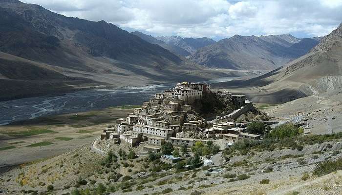 Picturesque view of Key Monastery in the Spiti Valley