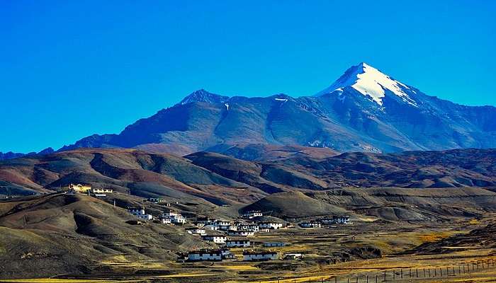 Scenic view of Lamgaz village near the Sakya Tangyud Monastery