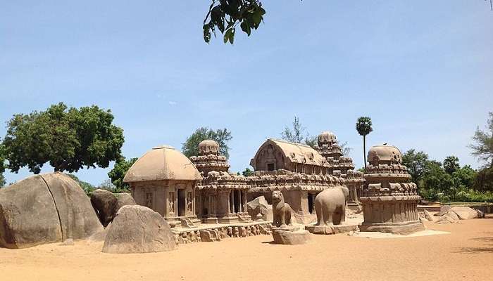 The Pancha Rathas near India Seashell Museum