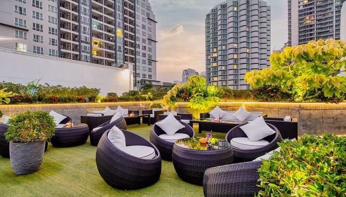 The view of Rainforest Rooftop Bar in Bangkok.