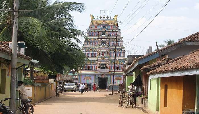 Entrance of Ryali Jagan Mohini Kesava Swami Temple, one of the amazing Konaseema tourist places