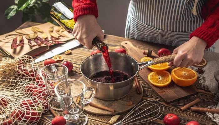 Sip hot mulled wine at the Christmas market in Paris.