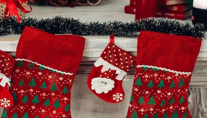 Stocking filling tradition on Christmas in Germany