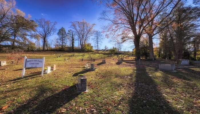 White Oak Flats Cemetery, established in 1830.