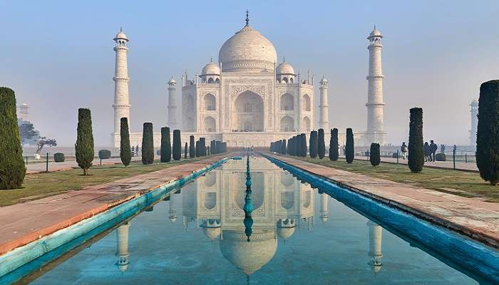 La vue magnifique de Taj Mahal, Agra