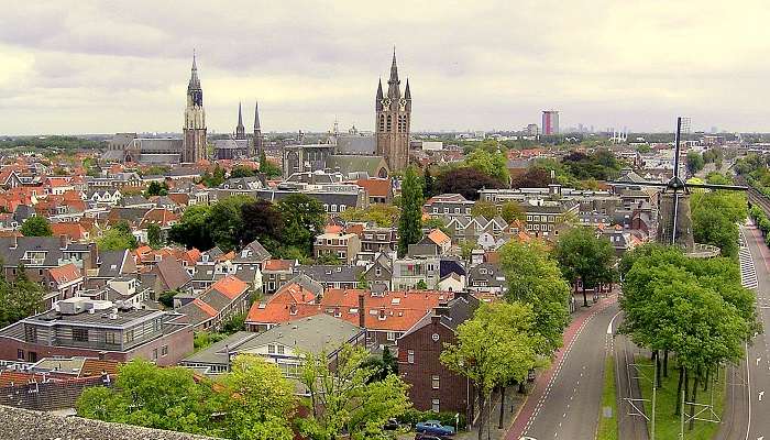 La vue panaromique de Delft