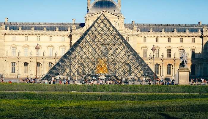 Exterior view of Louvre Museum in Paris