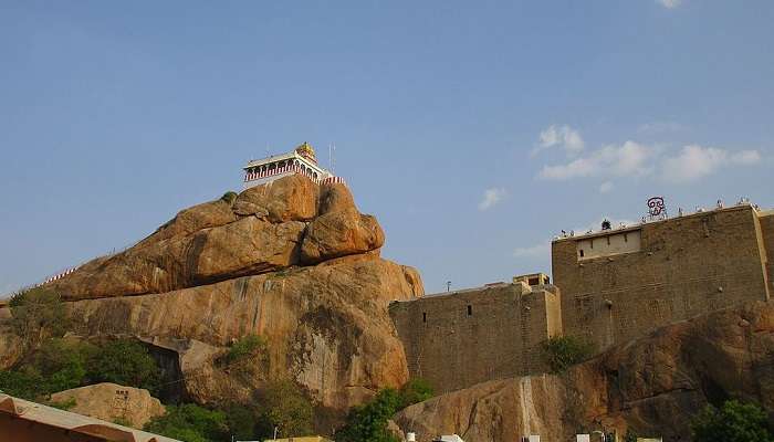 The view of Rockfort temple near Varahi Amman Temple