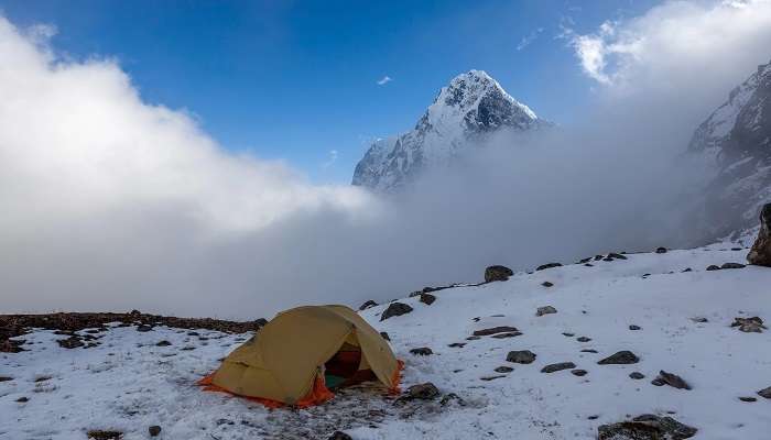 Camping base for Himalayan trek.