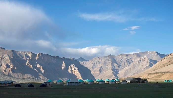 Camping in high mountain valley