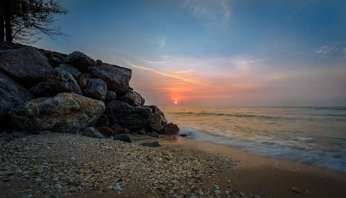 La vue magnifique sur la plage en Hua Hin