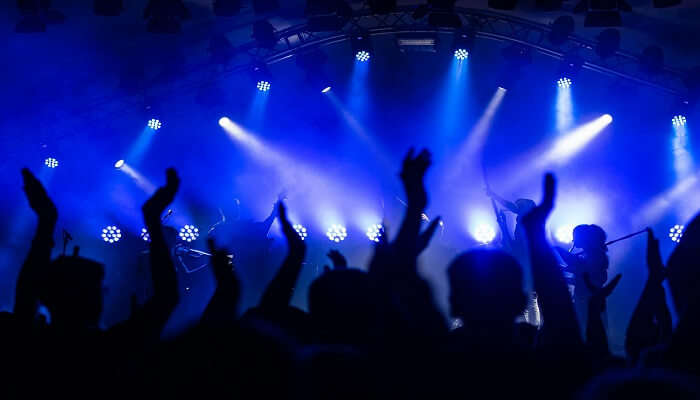Night scene in a club.